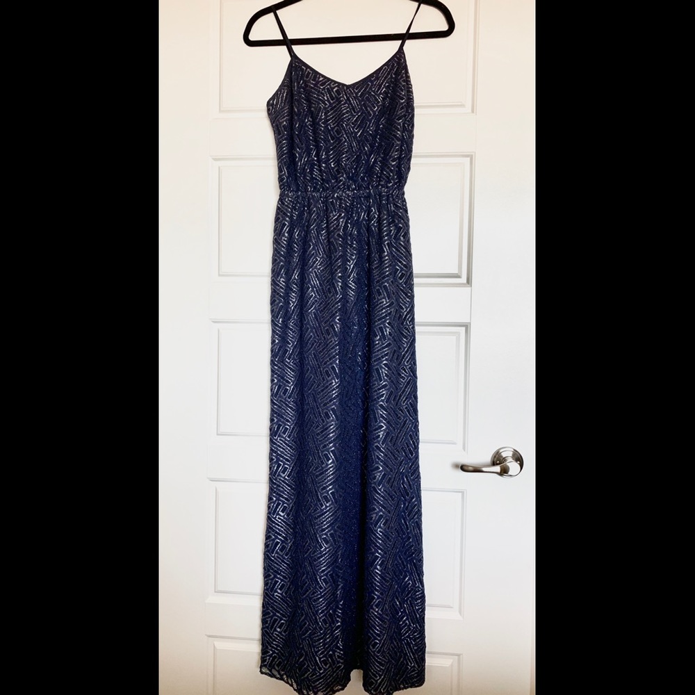 Lilly Pulitzer Navy and Silver Maxi Dress